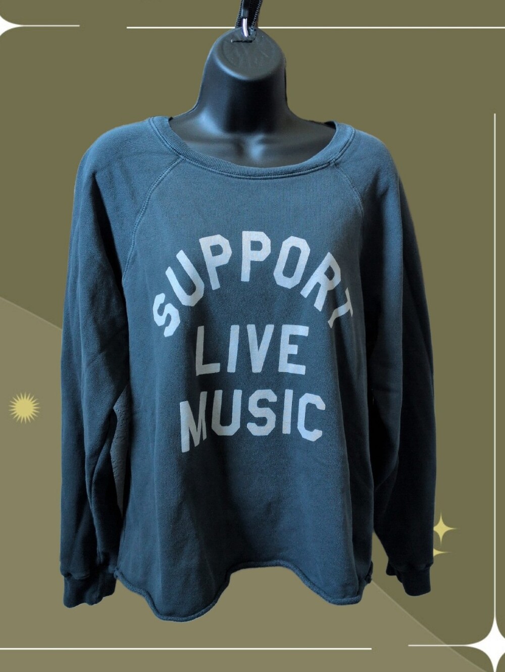✨ Retrobrand Crew Neck Support Live Music Oversized Vintage Style Sweater Size M